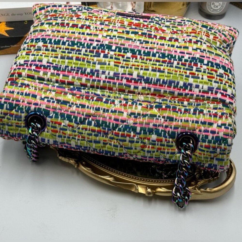 🆕 KURT GEIGER LONDON 🧿 NWOT Large Tweed Kensington, Multicolour Woven - Picture 8 of 15